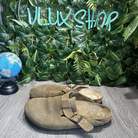 Birkenstock Boston Clogs 25th Anniversary Mules SZ: 41 W 10 M 8 Corduroy Leather - Picture 4 of 11